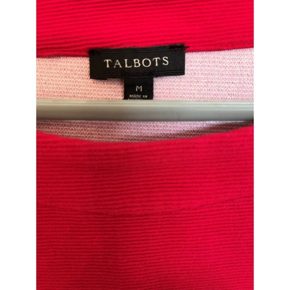 Talbot's Women's Medium Red Knit Top w/Zipper Embellishment - Picture 2 of 8